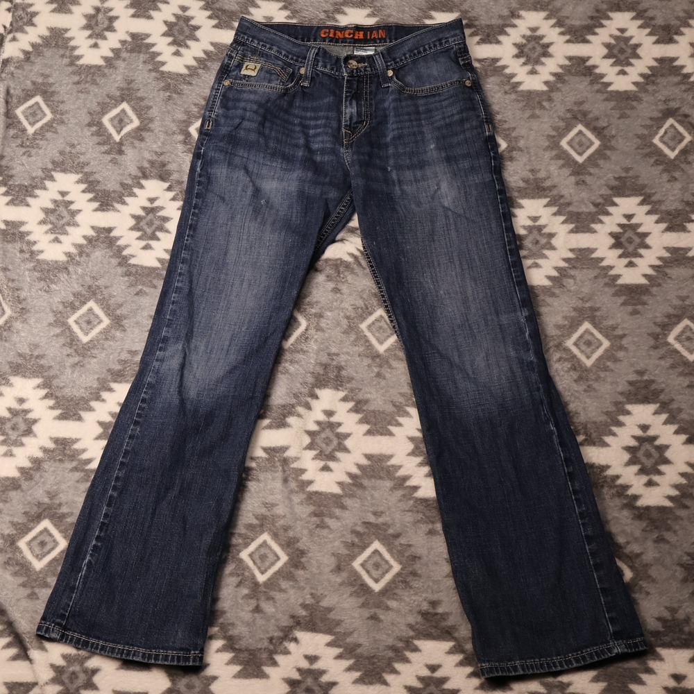 Cinch Ian Slim Fit Bootcut Dark Wash Western Denim Jeans 31x31
